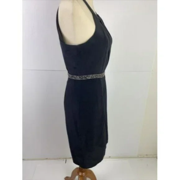 Forever New Size 10 Women's Dress Black Party Cocktail Beaded 100% SILK - Picture 11 of 12